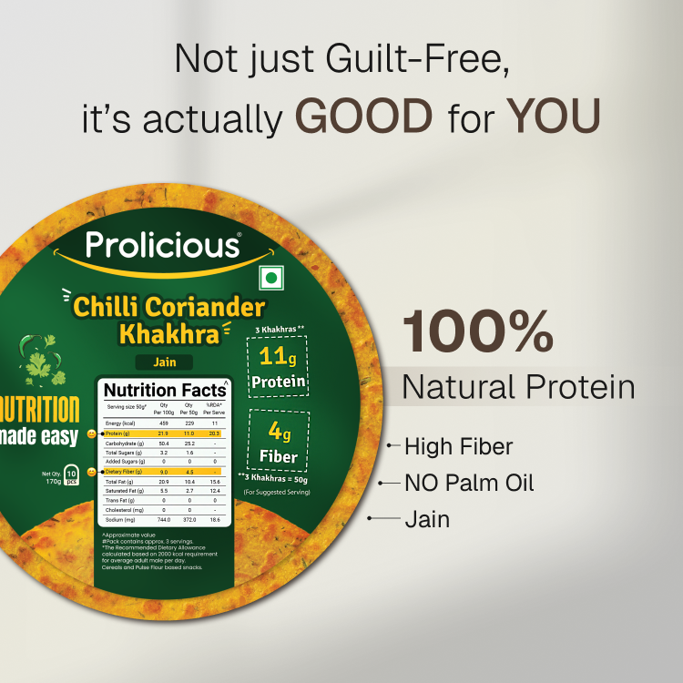 Chilli Coriander Khakhra | 10g Natural Protein