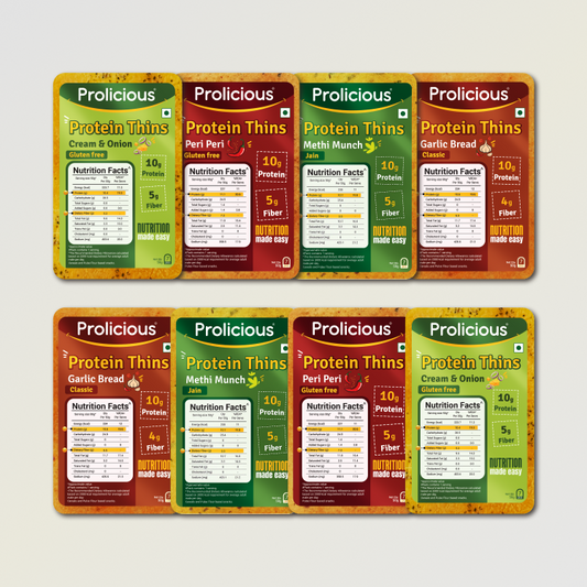 Bestseller Protein Thins Combo | 10g Natural Protein | Pack of 8