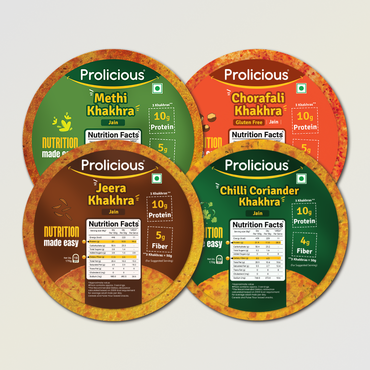Jain Khakhra Combo | 10g Natural Protein | Pack of 4 | Jain