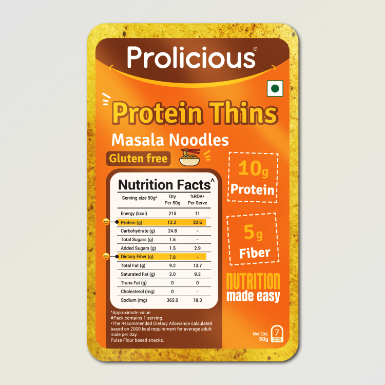 🎁 Masala Noodles Protein Thins | Single Pack | 10g Natural Protein | Gluten Free
