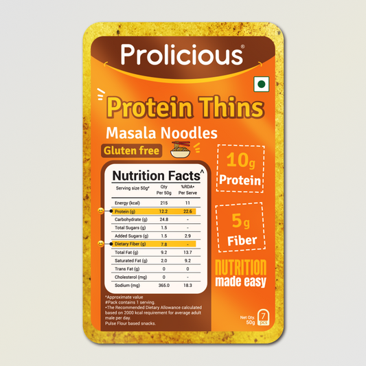 🎁 Masala Noodles Protein Thins | Single Pack | 10g Natural Protein | Gluten Free