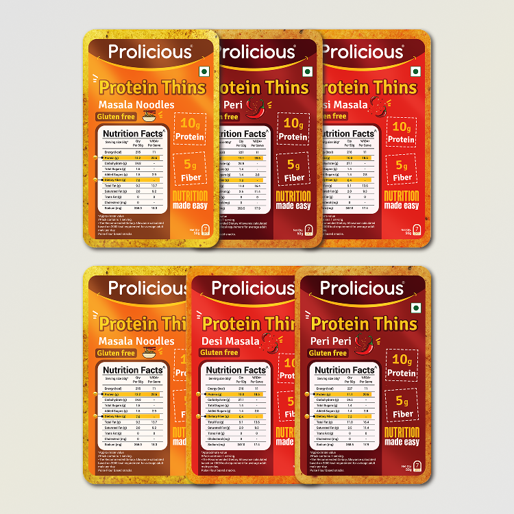 Gluten Free Protein Thins Combo | 10g Natural Protein | Pack of 6
