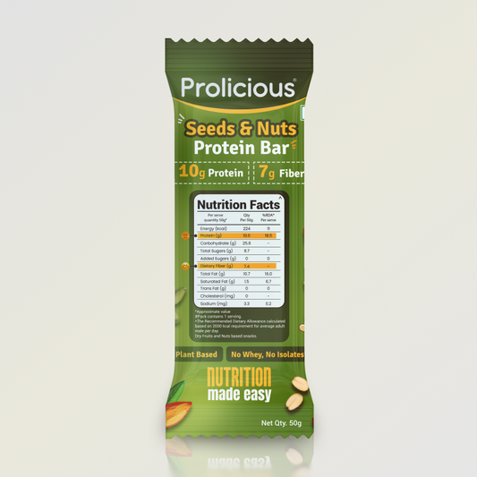 🎁 Seeds & Nuts Protein Bar | Single Pack | 10g Natural Protein