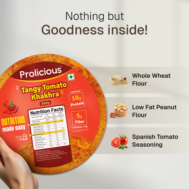 Tangy Tomato Khakhra | 10g Natural Protein