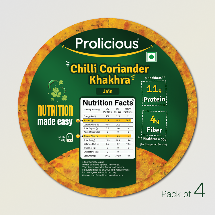 Chilli Coriander Khakhra | 10g Natural Protein
