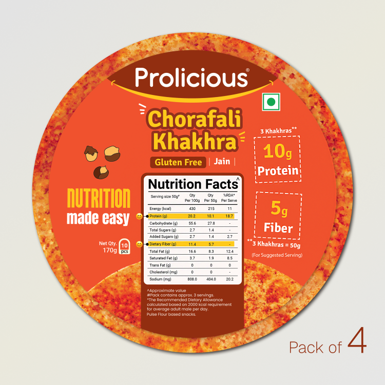 Chorafali Khakhra | 10g Natural Protein | Gluten Free | Jain