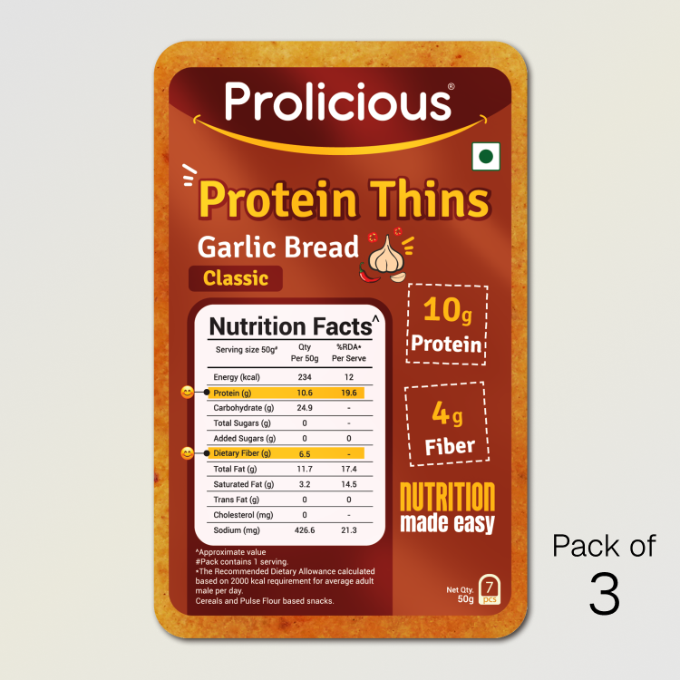 Garlic Bread Protein Thins | 10g Natural Protein