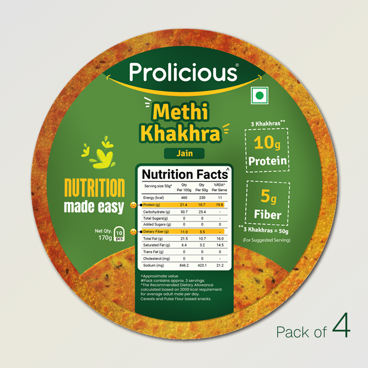 Methi Khakhra | 10g Natural Protein | Jain