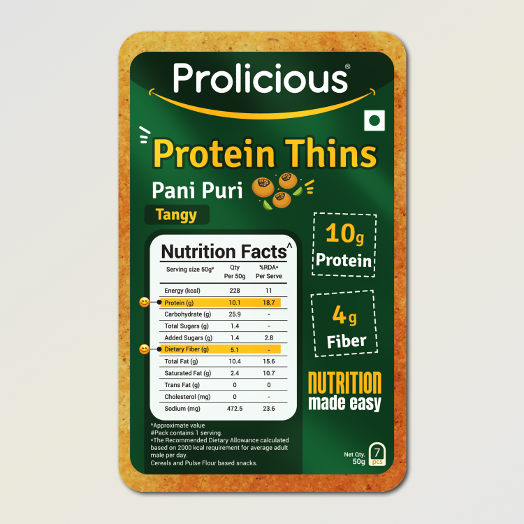🎁 Pani Puri Protein Thins | Single Pack | 10g Natural Protein