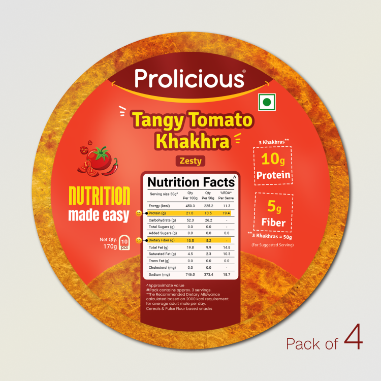 Tangy Tomato Khakhra | 10g Natural Protein