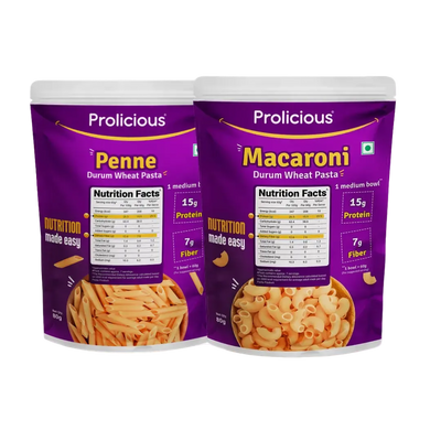 High Protein Pasta Combo- Macaroni & Penne (Pack of 2)