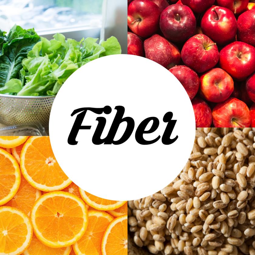 High Fiber Foods including Fruits Vegetables and Whole Grains