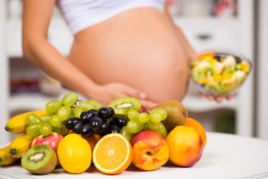 Pregnant Woman Eating Healthy Foods for Strong Pregnancy