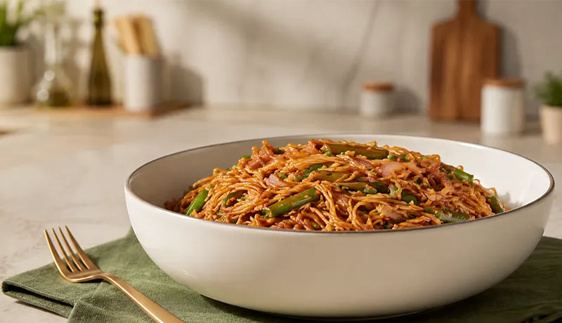 One-Pot Veg Burnt Garlic Noodles with Millet Vermicelli
