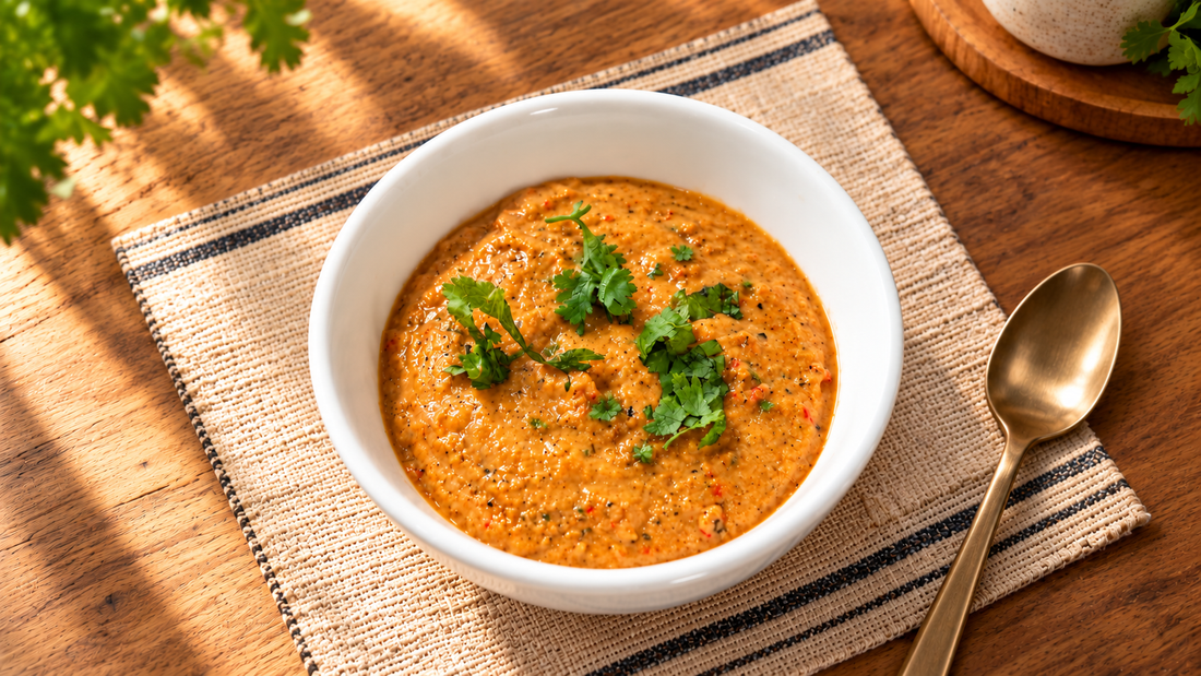 High Protein Muhammara Dip: A Smoky Bell Pepper Dip with a Protein Boost