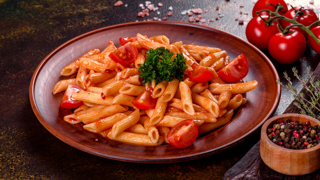High Protein Tangy Tomato Red Sauce Pasta