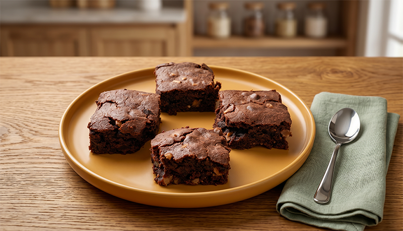 High Protein Healthy Chocolate Brownies Without Maida or Sugar