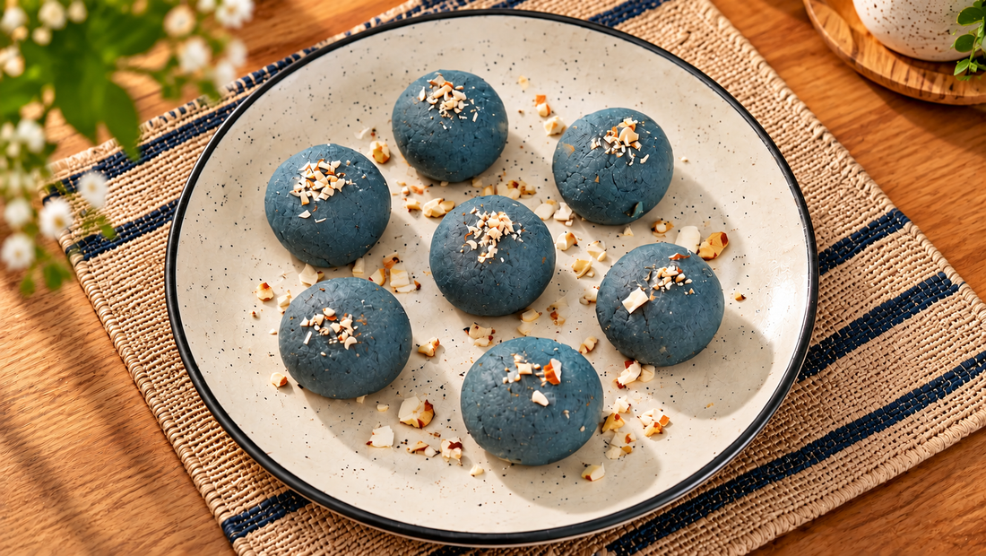 Royal Blue Vrat Atta Laddoo Recipe for Navratri