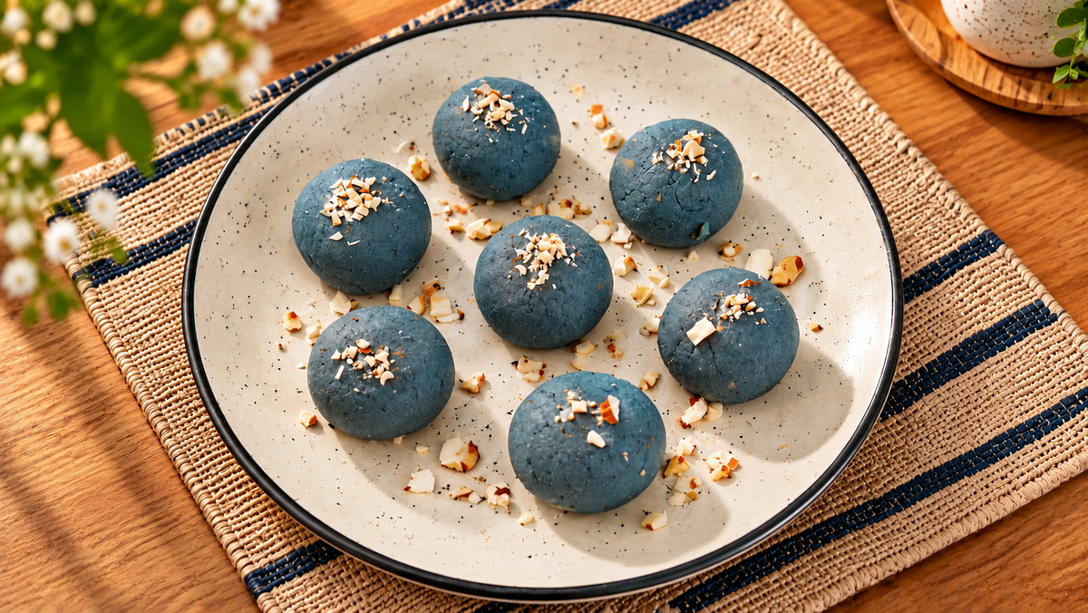 Royal Blue Vrat Atta Laddoo Recipe for Navratri