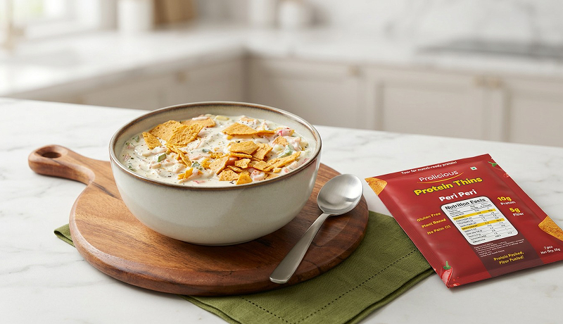 Creamy Peri Peri Dip with Prolicious Peri Peri Thins – High-Protein Family Snack Ready in 10 Minutes