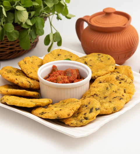 Baked Protein Methi Mathri