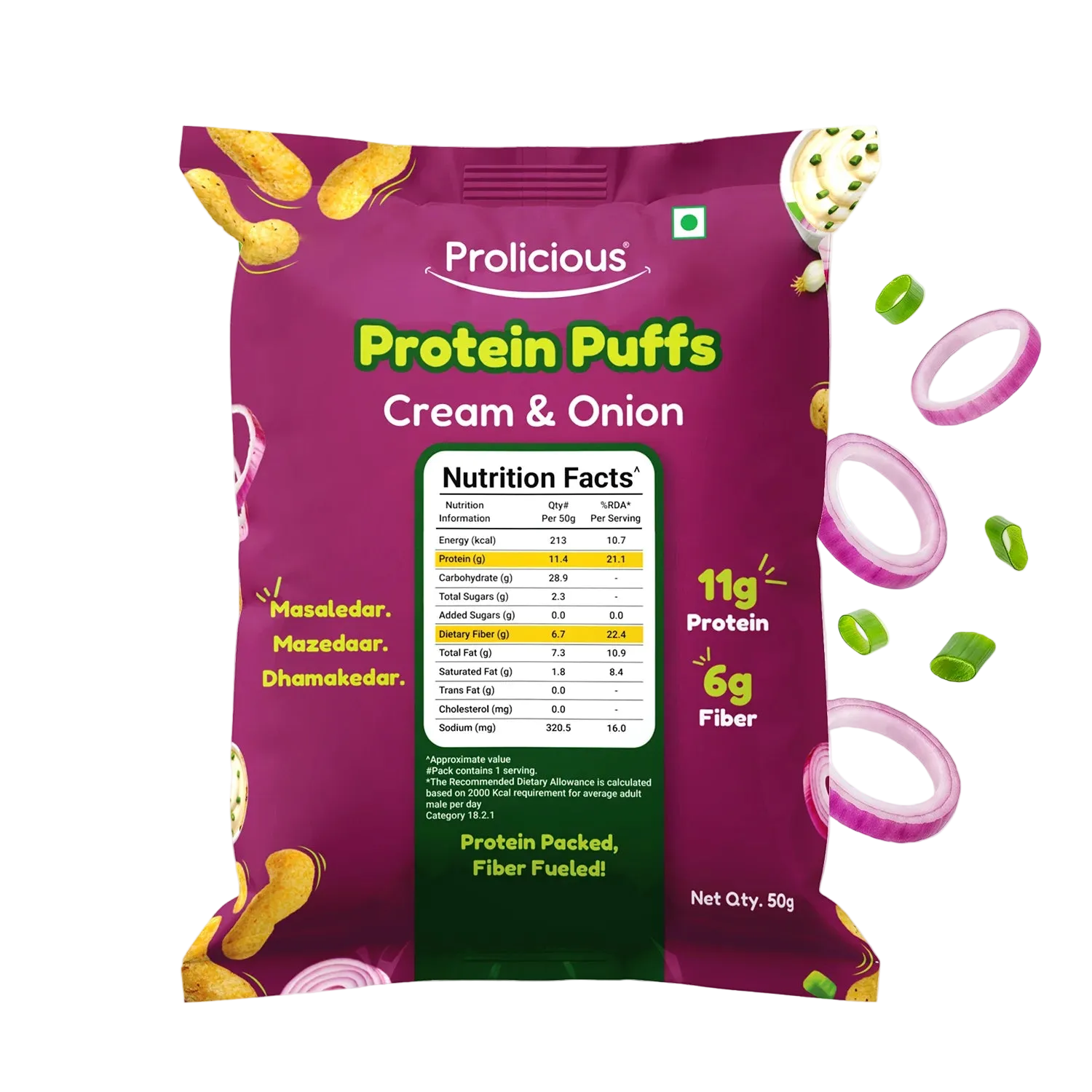 Cream & Onion Protein Puffs