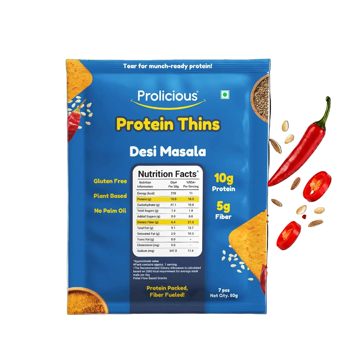 Desi Masala Protein Thins | 10g Natural Protein | Jain
