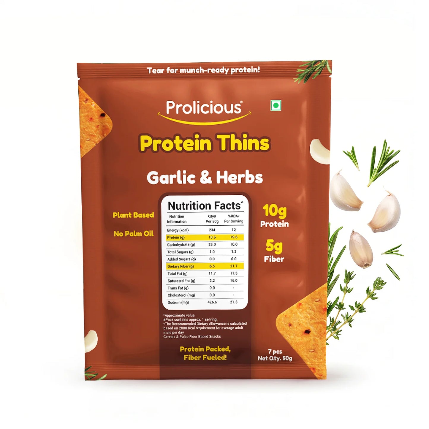 Garlic & Herbs Protein Thins