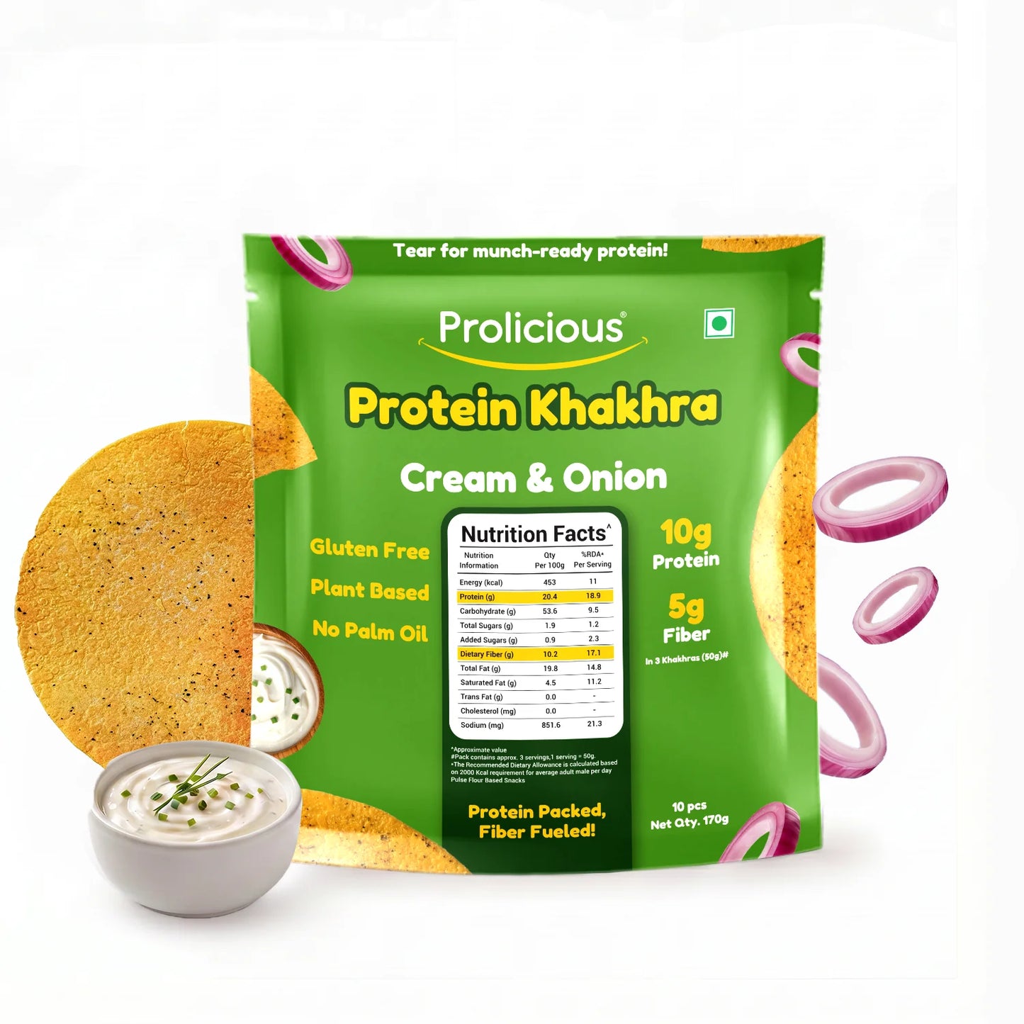 Gluten Free Cream & Onion Khakhra