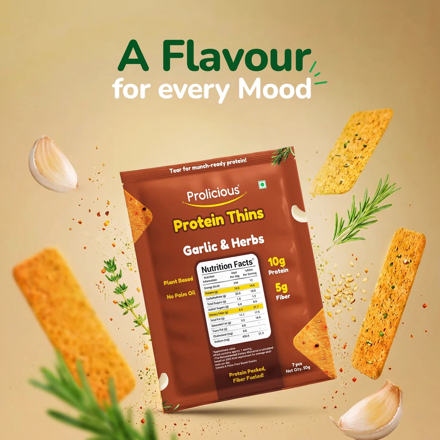 Garlic & Herbs Protein Thins
