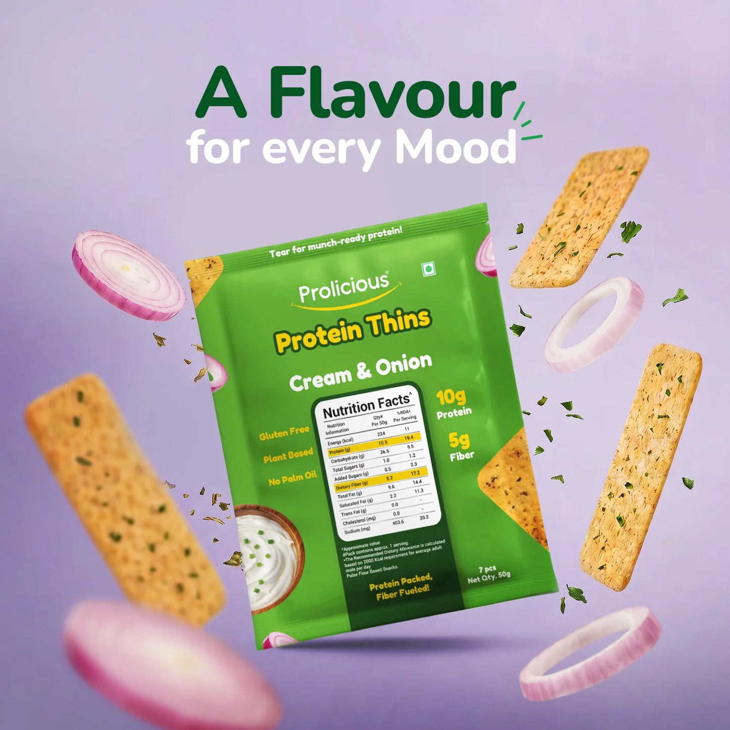 Gluten Free Cream & Onion Protein Thins