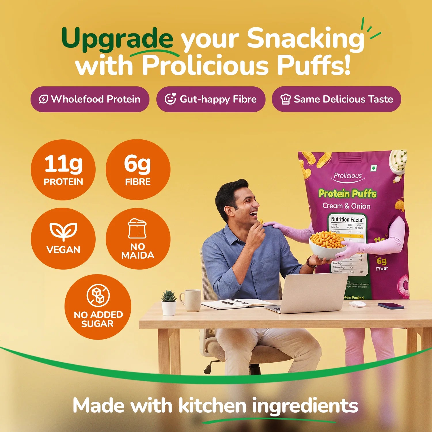 Cream & Onion Protein Puffs