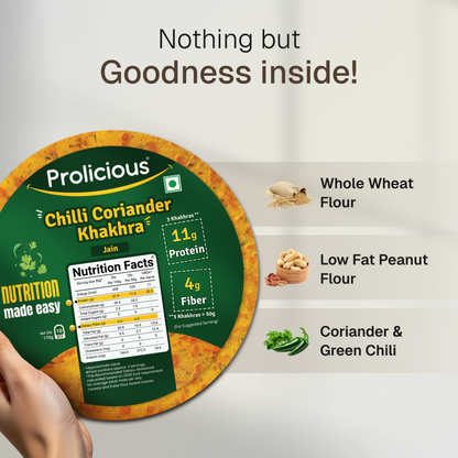 Chilli Coriander Khakhra | 10g Natural Protein