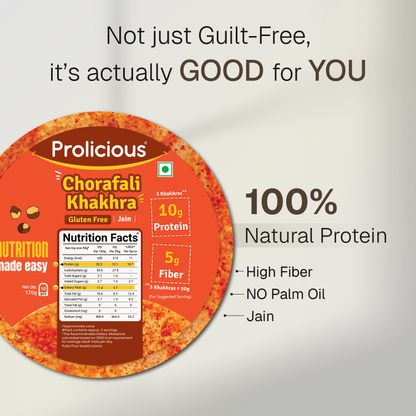 Chorafali Khakhra | 10g Natural Protein | Gluten Free | Jain