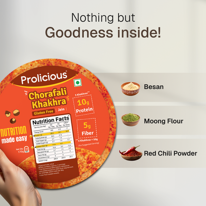Chorafali Khakhra | 10g Natural Protein | Gluten Free | Jain