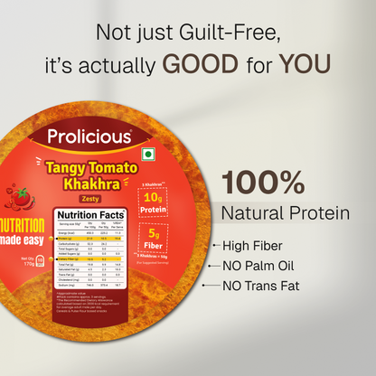 Tangy Tomato Khakhra | 10g Natural Protein