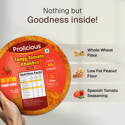 Tangy Tomato Khakhra | 10g Natural Protein