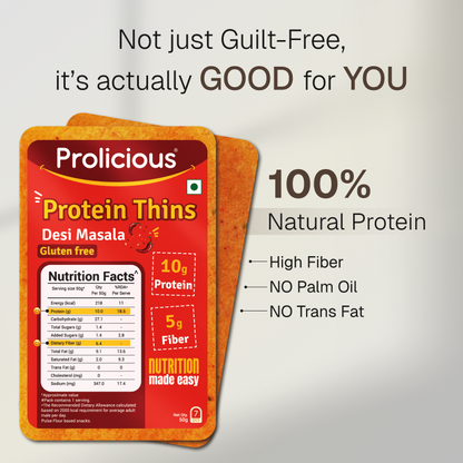 🎁 Desi Masala Protein Thins | Single Pack | 10g Natural Protein | Jain