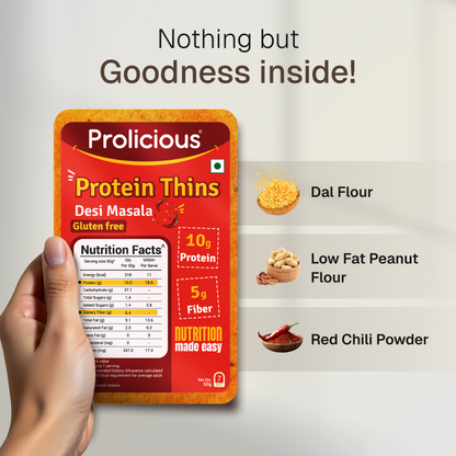 🎁 Desi Masala Protein Thins | Single Pack | 10g Natural Protein | Jain