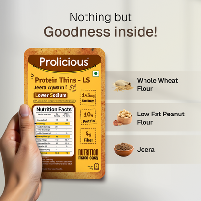 Jeera Ajwain Protein Thins | Lower Sodium | 10g Natural Protein