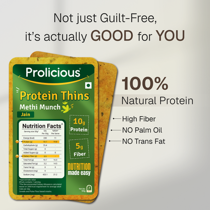 Methi Munch Protein Thins | 10g Natural Protein | Jain