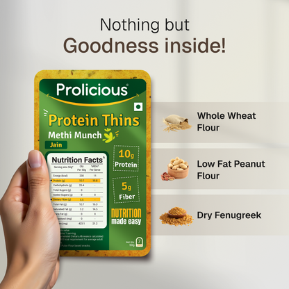 Methi Munch Protein Thins | 10g Natural Protein | Jain
