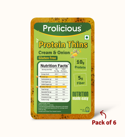 Gluten Free Cream & Onion Protein Thins | 50g