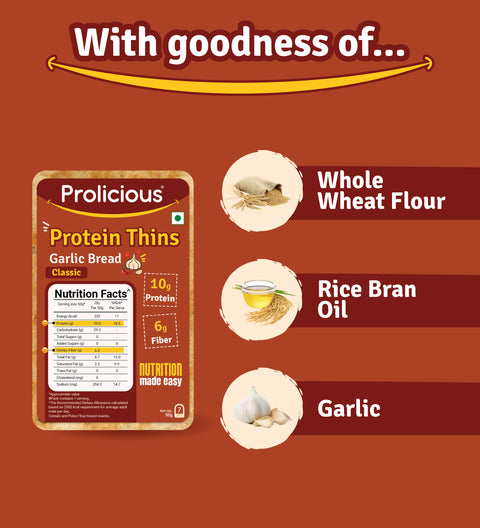 With the goodness of whole wheat flour, rice bran oil, garlic