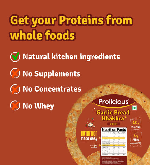 Prolicious Khakhra with Protein from Natural Kitchen Ingredients