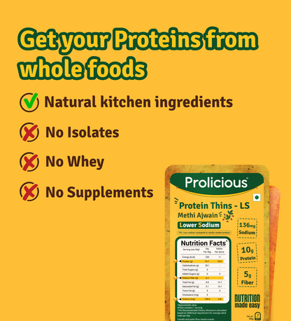 prolicious methi ajwain lower sodium thins protein source