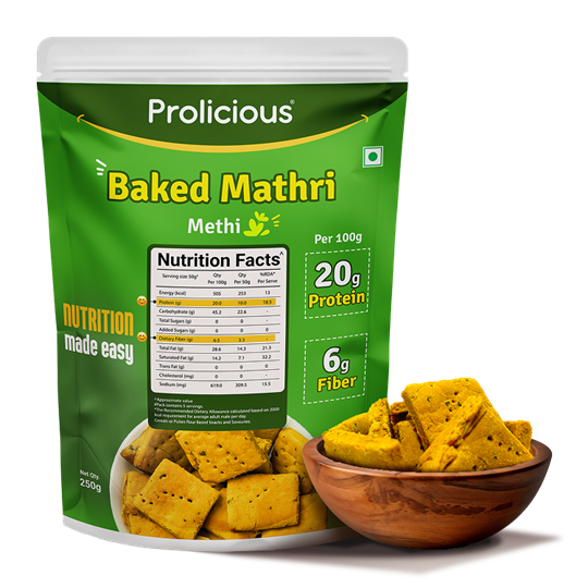 Baked Protein Mathri - Methi