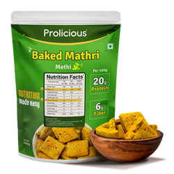 Baked Protein Mathri - Methi