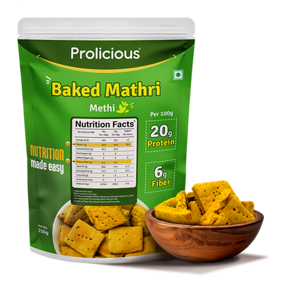 Baked Protein Mathri - Methi