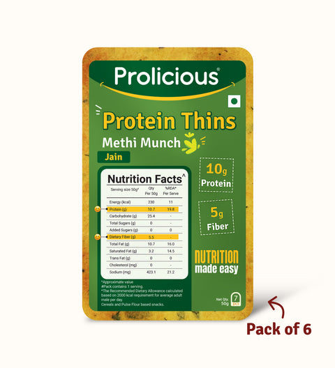 prolicious methi munch thins pack